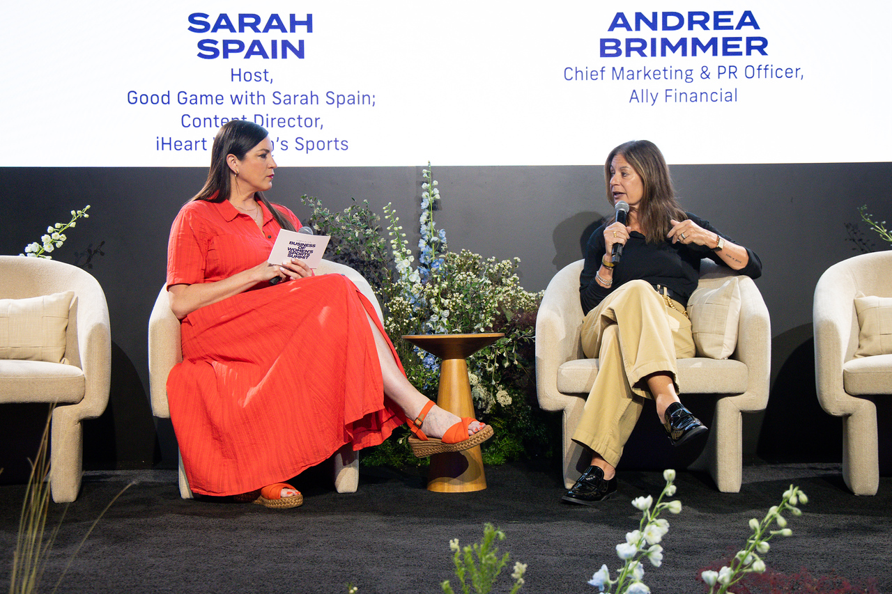 Sarah in conversation with Ally Financial Chief Marketing & PR Officer, Andrea Brimmer.